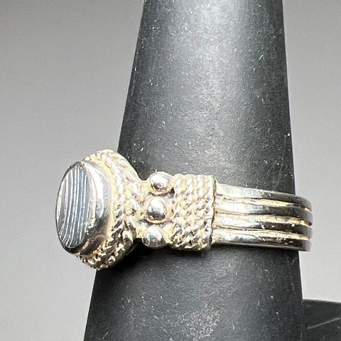 925 Sterling Silver Abalone Ring Size 7.5 5.27g