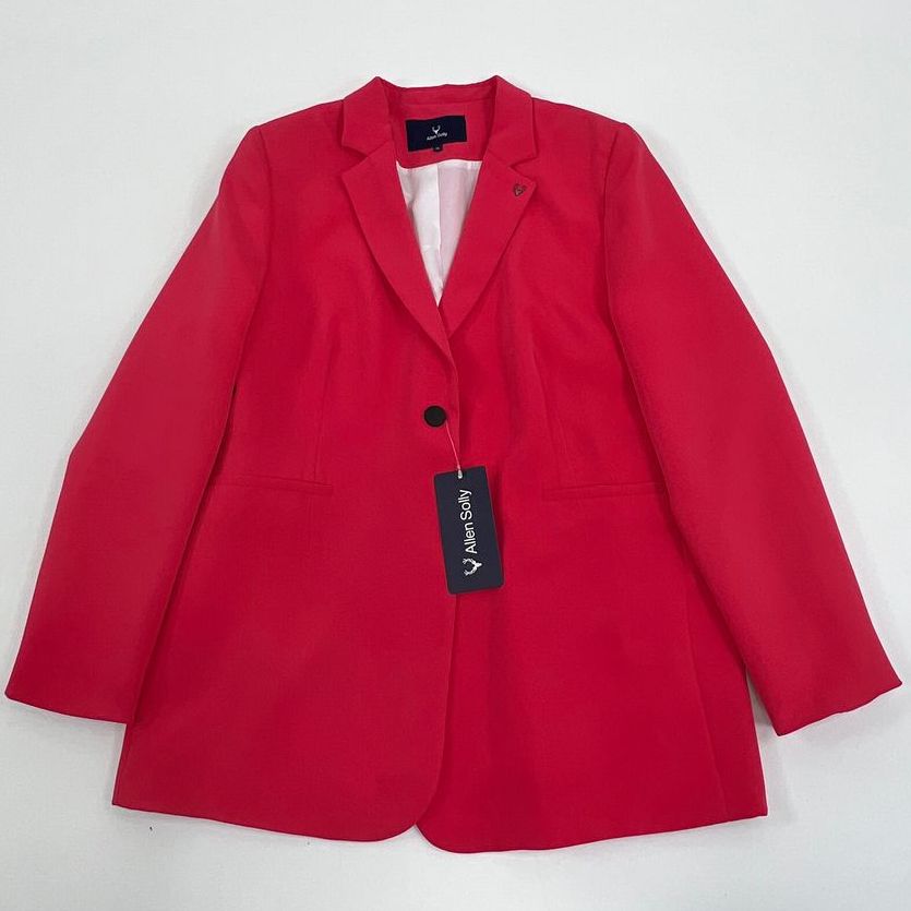 NWT Women's Allen Solly Salmon Pink Blazer Suit Jacket with Pin - Size XL