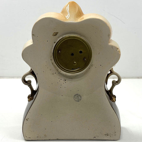 Antique W & A L England Ceramic Mantel Clock Floral Victorian Style Porcelain