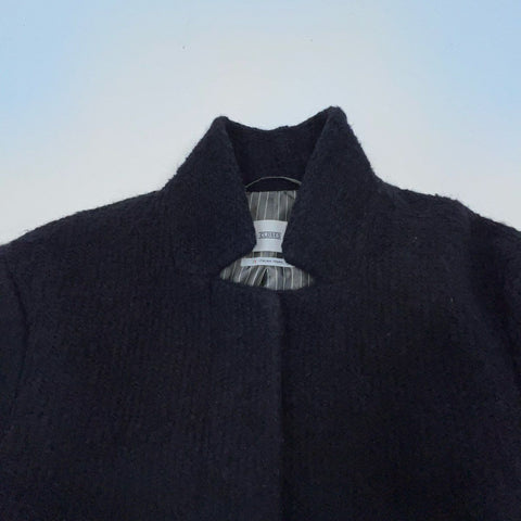 Closed Women's Bubble Pori Coat Jacket Black Mohair Wool Blend Mock Neck S