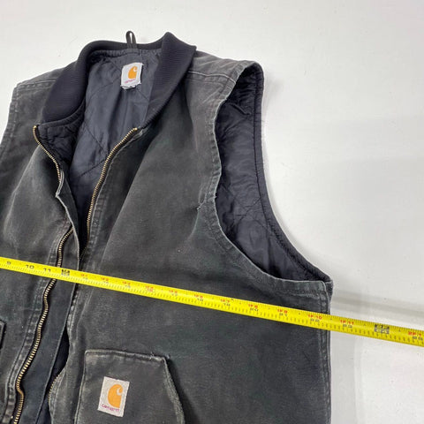 Carhartt Faded Black Duck Arctic Quilt Lined Work Vest Men's XL Tall