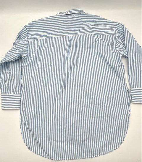 Maeve Women's Blue Striped Long Sleeve Button Down Shirt Sz M NWT