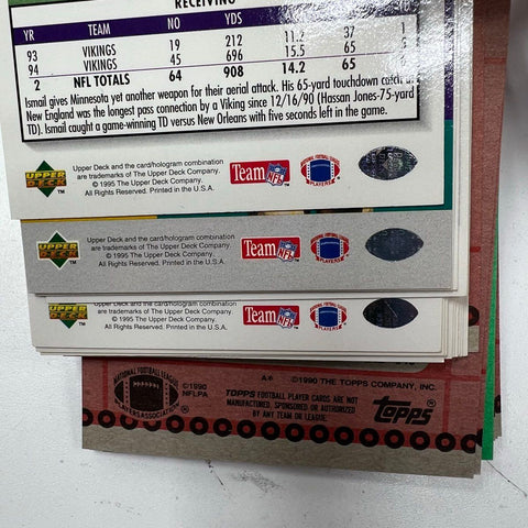 100+ Football Card Lot 1990s NFL Topps Pro Set Upper Deck Bulk Vintage