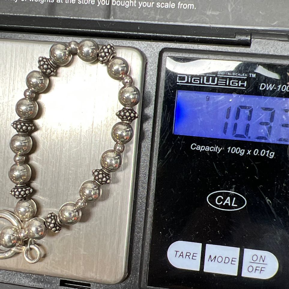 925 Sterling Silver Beaded Bracelet