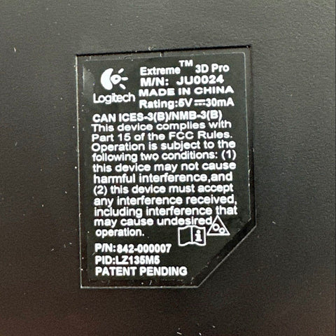 Logitech Extreme 3D Pro Joystick PC USB Wired Controller JU0024