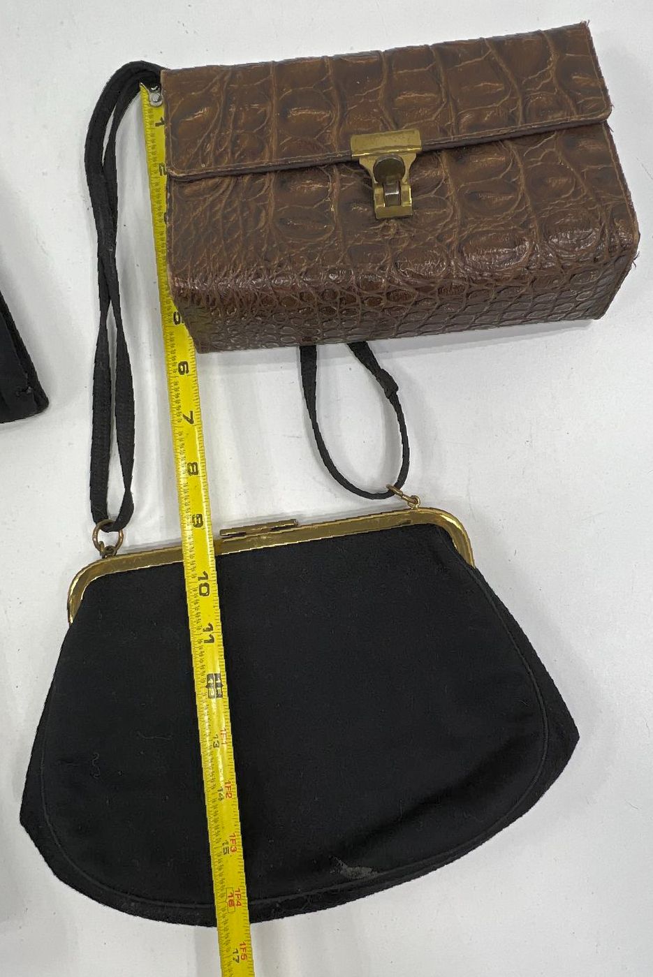 Vintage Mid Century Purse Clutch Handbag Lot 4 Mixed Unbranded Croc Embossed