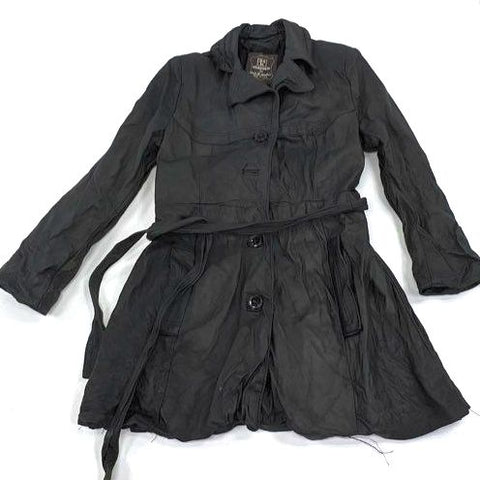 Vintage 70s Dan Di Modes 24k Leather Belted Trench Coat Jacket Made in USA