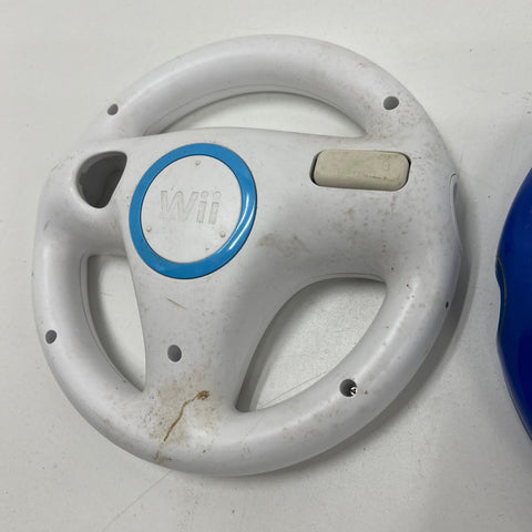 Official Nintendo Wii Wheel Lot of 7 Attachments Mario Kart Nerf Black Blue