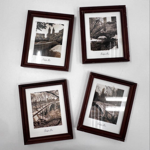 Christopher Bliss Framed B&W Prints Set of 4 Central Park NYC 14x17 Signed 2001