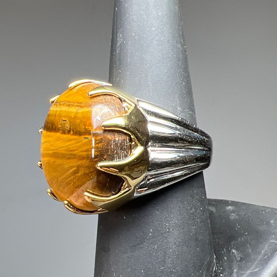 Two Tone Copper Tiger's Eye Ring Size 7