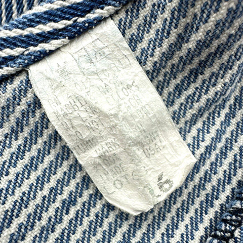 Vintage Round House Kids Hickory Stripe Denim Workwear Overalls USA Made Sz 16