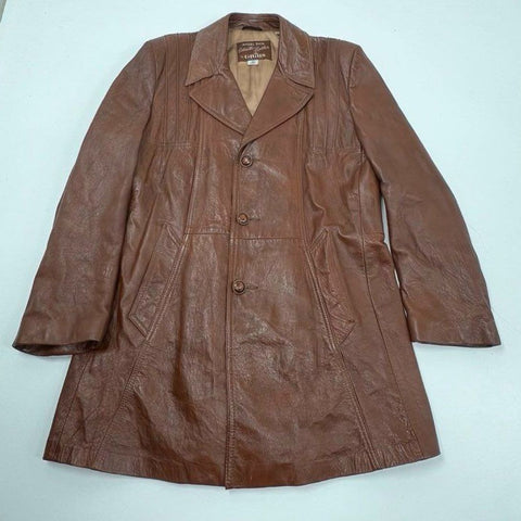 Vintage 70s Gittels Angel Skin Cabretta Leather Car Coat Jacket Sz 42