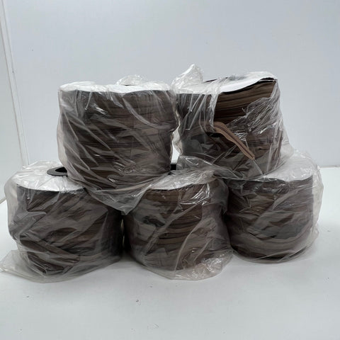 Lot of 5 Brown Continuous Coil Zipper Chain Tape Spools By The Yard Sewing