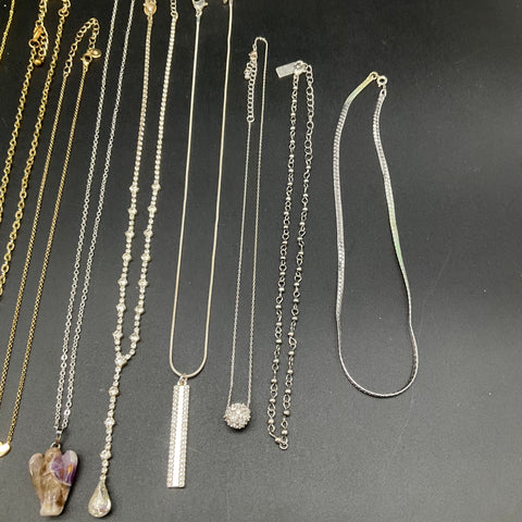 Vintage to Modern Mixed Jewelry Lot 14 Necklaces Statement Floral Boho 0.5 lbs
