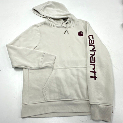 Carhartt Youth Relaxed Fit Pullover Hoodie Lot 2 Pack Gray Cream Sz M 8-10