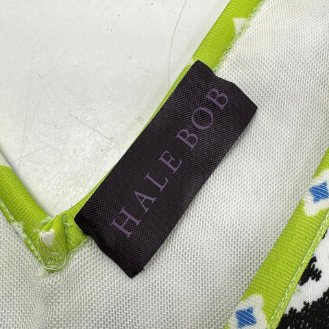 Hale Bob Women's Lime Green Multicolor Geometric Tribal Print V-Neck Dress