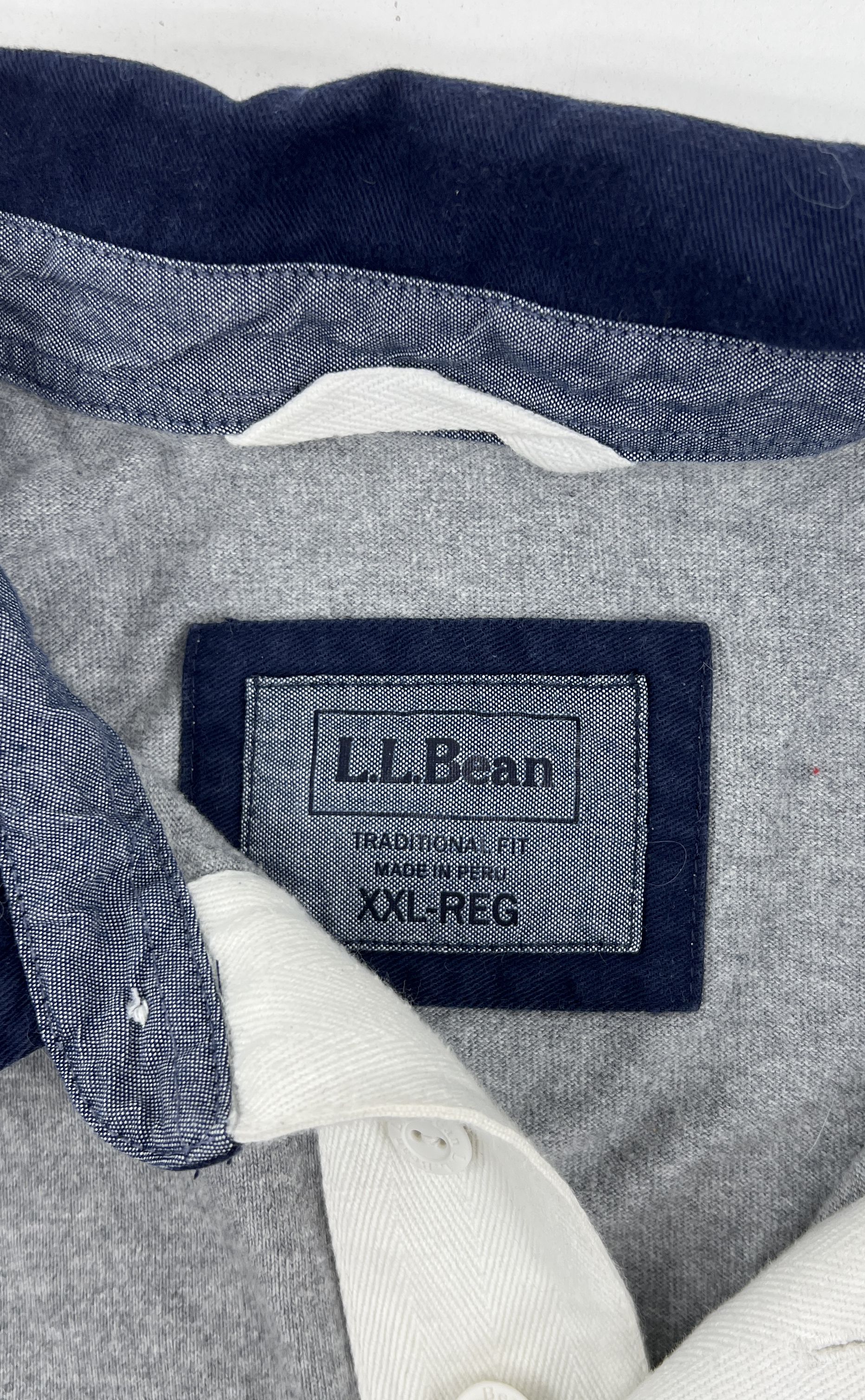 L.L. Bean Mens Shirt Lot Rugby Polo & Tee Size XL XXL Gray Navy Blue