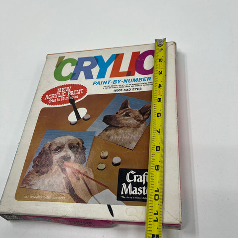 Vintage Craft Master 'Crylic Paint By Number Set Dogs Incomplete
