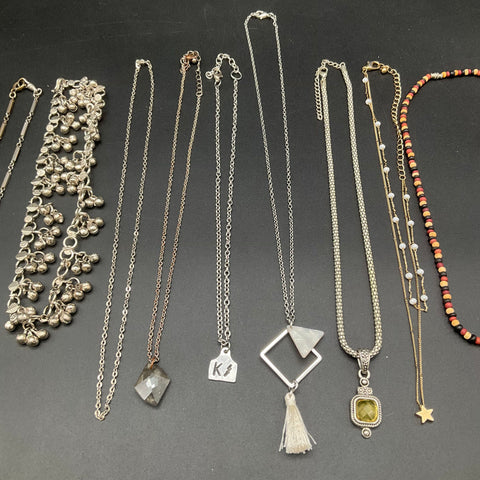 Mixed Style Fashion Jewelry Lot 12 Necklaces Turquoise Bell Fringe Pendants