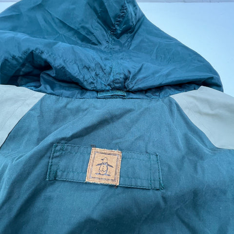 Vintage 90s Grand Slam Green Khaki Colorblock Hooded Windbreaker Jacket Men's L