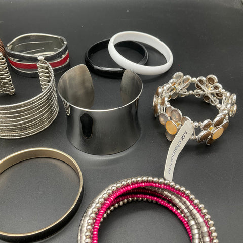 Liz Claiborne Mixed Vintage to Modern Bracelet Jewelry Lot of 20 Cuffs Bangles