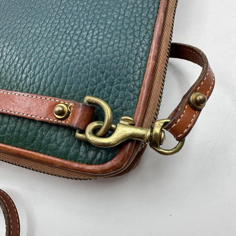 Vintage 90s Dooney & Bourke Green All Weather Leather Crossbody Bag