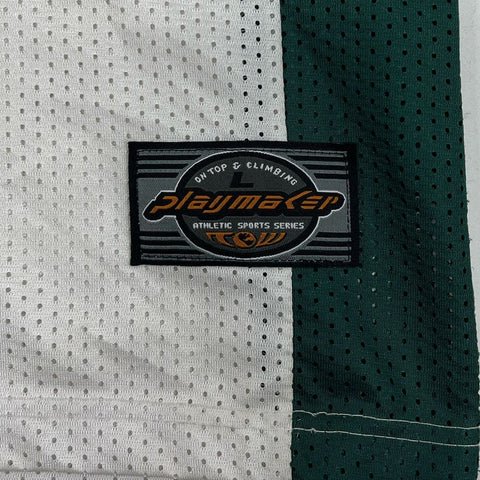 Men's Playmaker White & Green Short Sleeve Ducks Team Jersey #2 - Size Large