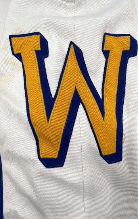 Vintage Marching Band Uniform Jacket Bib Trousers Set Blue White Gold Warriors