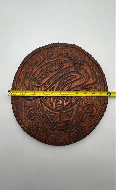 Naso Teribe Panama Hand Carved Wood Wall Art Plaque 12" Indigenous Folk Art