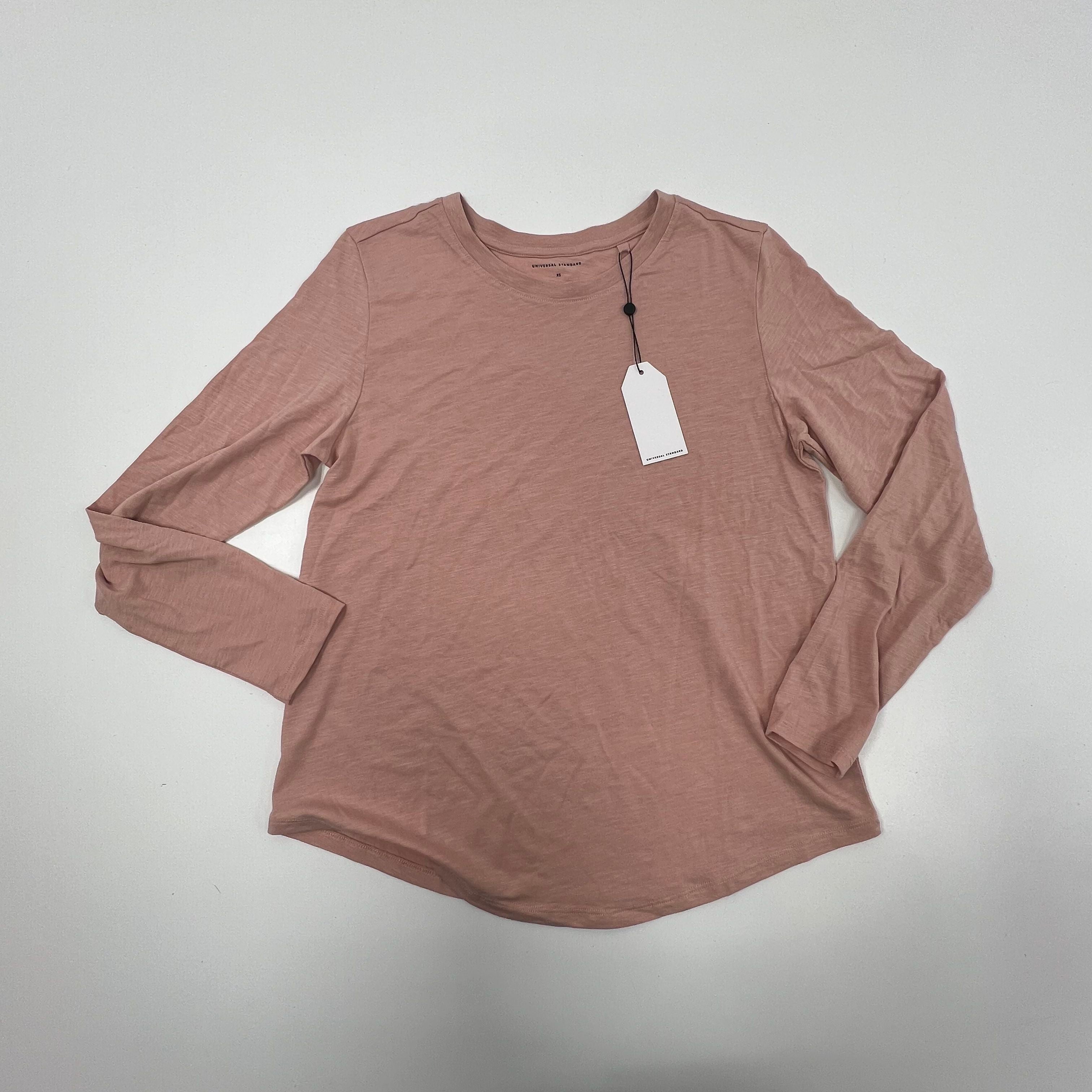 NWT Universal Standard Blush Solid Tag Cotton Modal Long Sleeve Shirt Women XS
