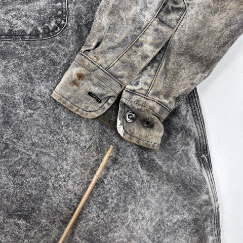 Carhartt Men's Gray Acid Wash Sun Faded Distressed Work Shirt Size XXL