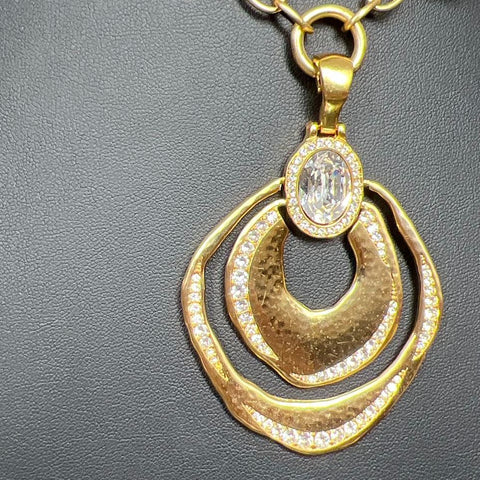 Brighton Dream Big Gold tone Rhinestone Necklace