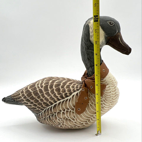 Vintage Canada Goose Fabric Figurine Lot 2 Large Stuffed Soft Sculpture 15 Inch