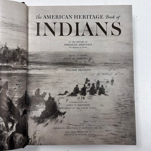 American Heritage Book of Indians JFK Intro Hardcover 1961 History 9x12
