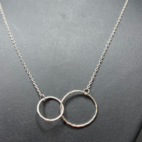 Sterling Silver Circles Link Pendant Necklace 4.69g