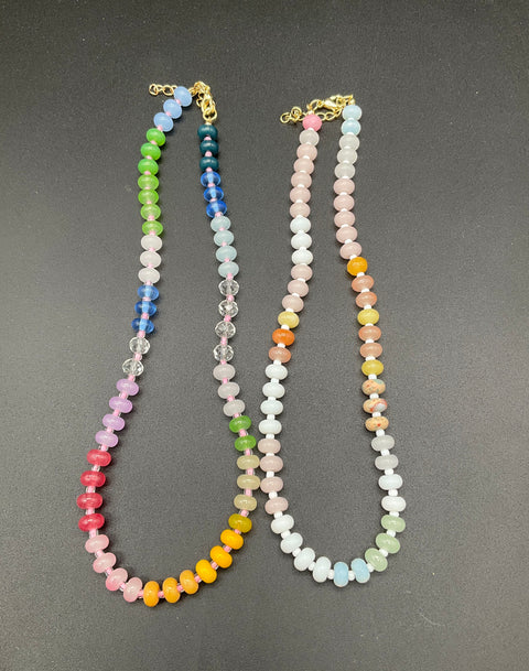 Lot of 20 Modern Beaded Jewelry Necklaces Bracelets Tassel Agate Heishi Style