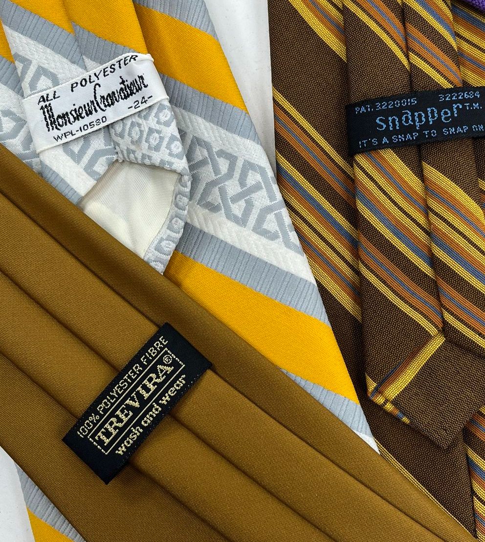 Lot of 9 Vintage 70s Mens Neck Tie Sulka Sears Striped Paisley Silk Polyester