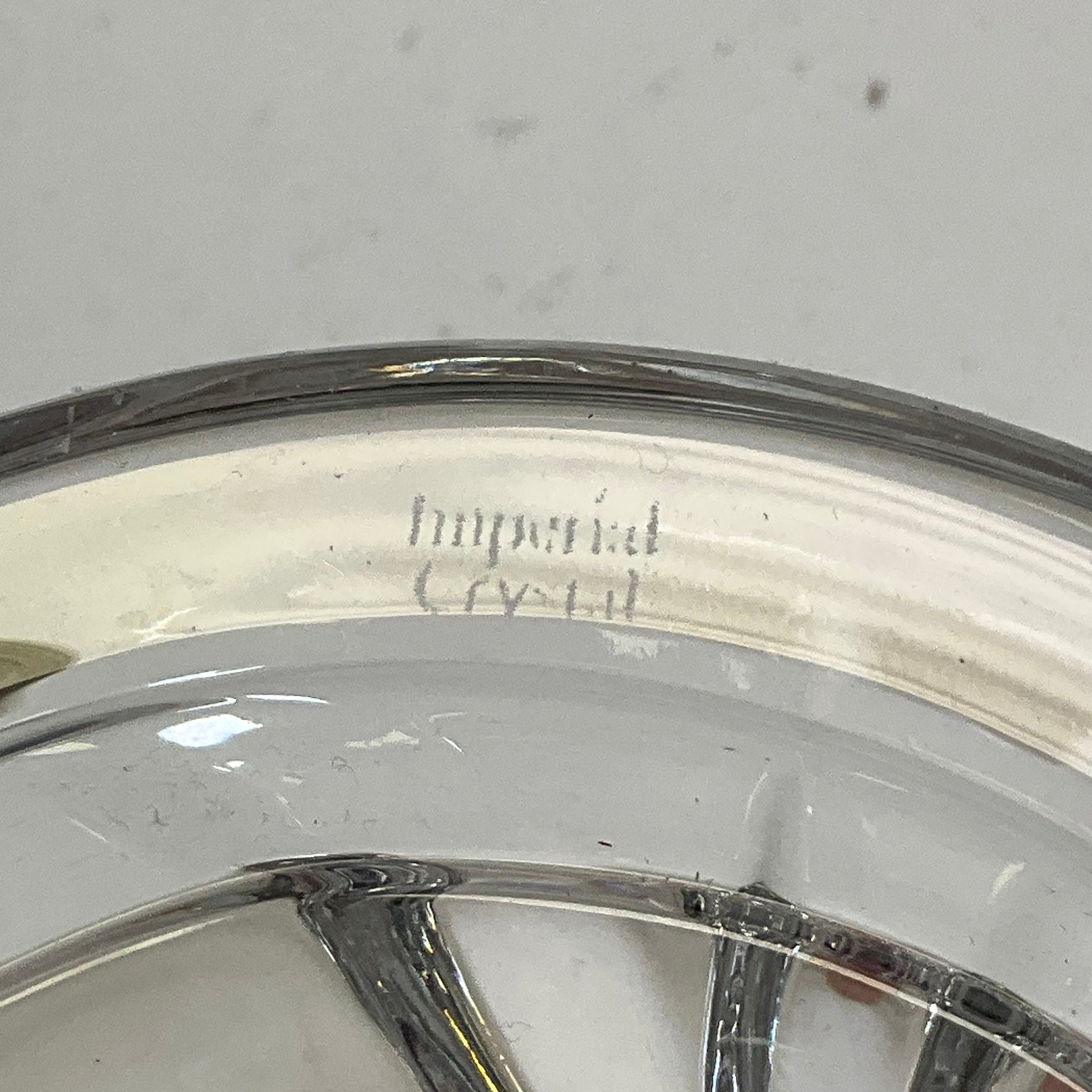 Imperial Crystal 24% Lead Hurricane Candle Holder Set 2 Mismatched Patterns