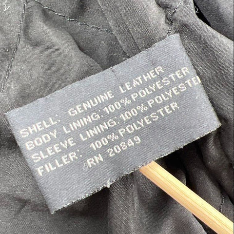 Vintage 90s Phase 2 Genuine Leather Bomber Jacket Quilted Lined Biker Sz 3XL