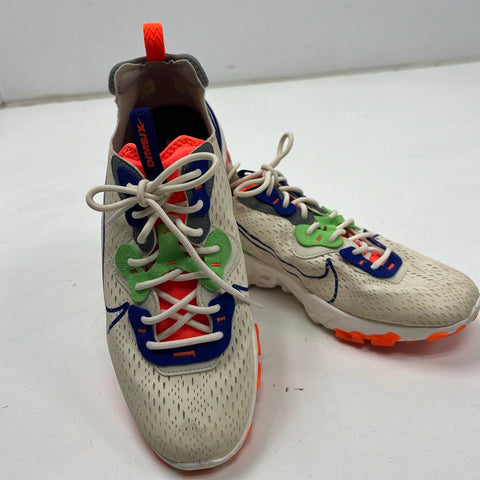 Nike React Vision D/MS/X Light Bone Blue Orange Sneakers Size 10.5