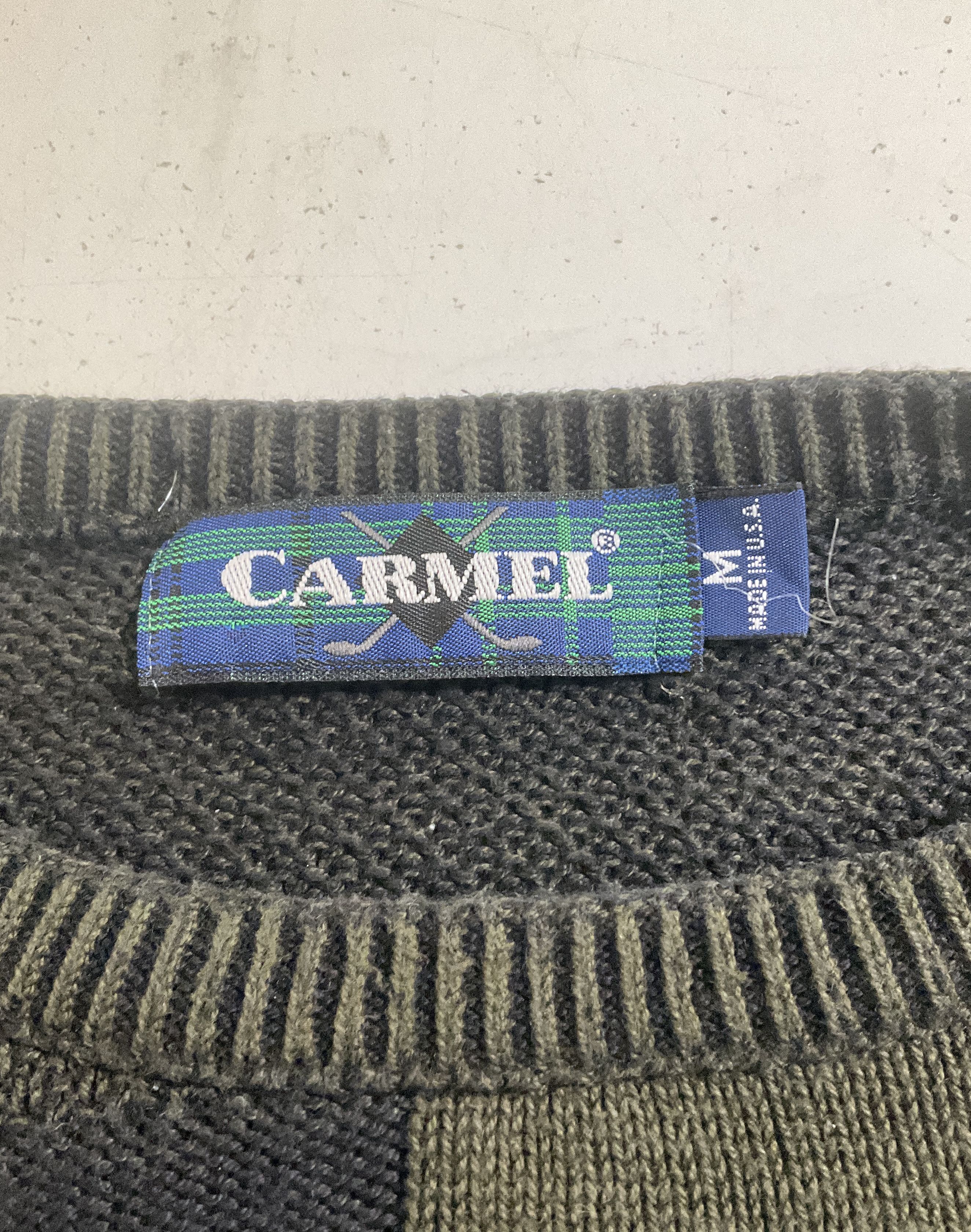 Vintage 90s Carmel Golf Golfer Sweater Made in USA Textured Knit Mens M