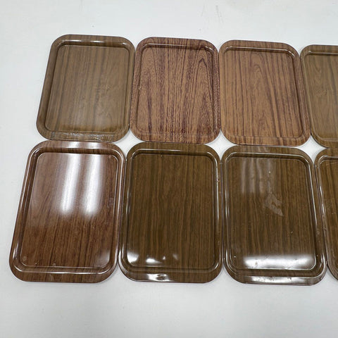 Harvell Faux Wood Grain Metal Trays 12 Piece Set Ballonoff Metal Products