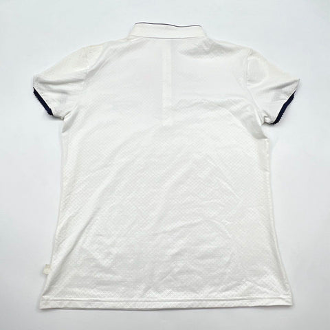Sarm Hippique Women's White Navy Equestrian Show Shirt DANA/S77 Italian NWT XL