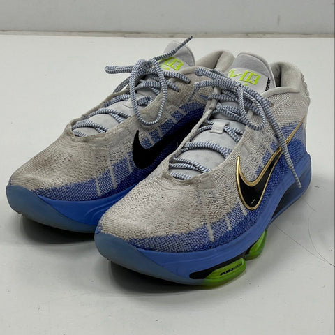 Nike Air Zoom G.T. Cut 3 White Blue Metallic Gold Basketball Sneakers Size 12