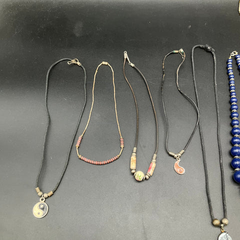 Vintage to Modern Mixed Costume Jewelry Necklace Lot 0.4 lbs 12pc Dog Tags Beads