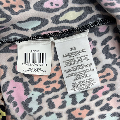 BCBGMAXAZRIA Women's Adele Wrap Dress Multicolor Leopard Print NWT Sz XXS
