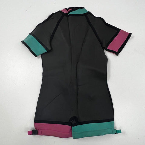 Coup Mens Wetsuit Size L Short Sleeve Neoprene Shorty Black Pink Teal