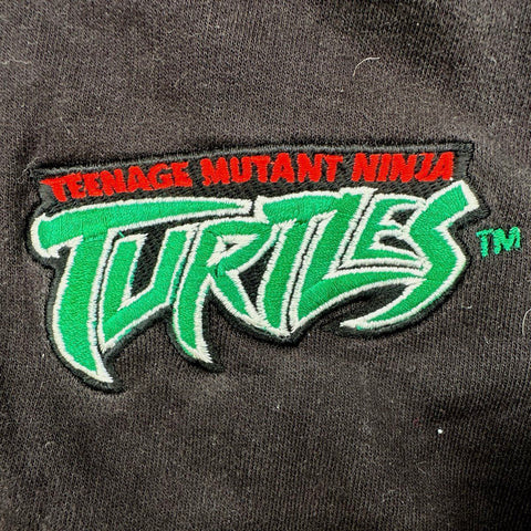 TMNT Kids Black Full Zip Hoodie Vintage Y2K 2003 Smackdown Machine Sz 10/12