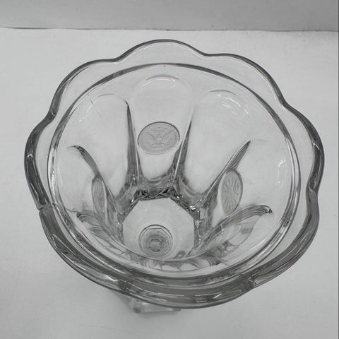 Pressed Glass Coin Glass Covered Vase Crystal 13 In 1887 Eagle Liberty Bell