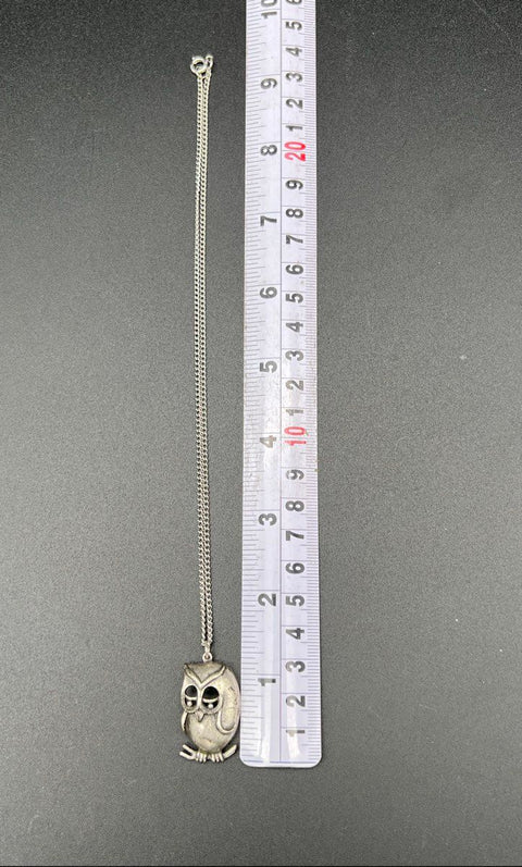 Vintage 70s Pewter Jewelry Lot Metzke Owl Brooch Pendant Poodle Earrings